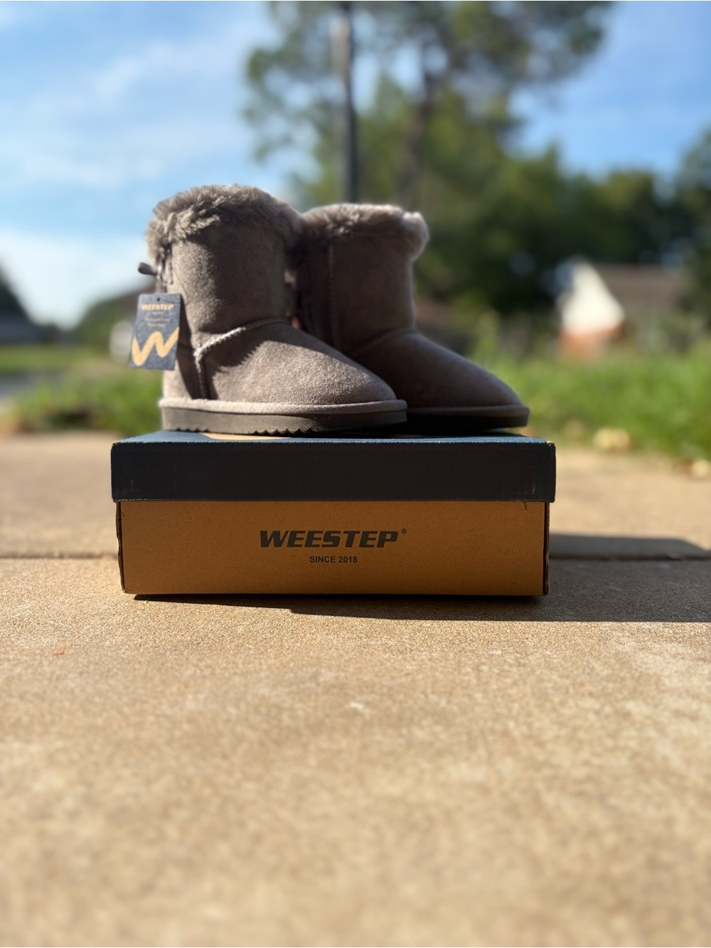 WEESTEP Kids' Gray Faux-Fur Lined Snow Boots